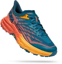 Hoka One One Speedgoat 5 Chaussures Femme, orange/Bleu pétrole